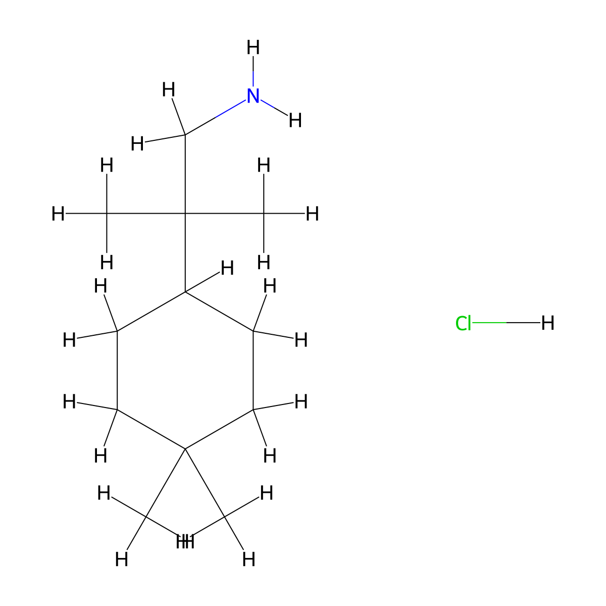 2-(4,4-Dimethylcyclohexyl)-2-methylpropan-1-amine hydrochloride molecular structure, CAS 2742657-50-5