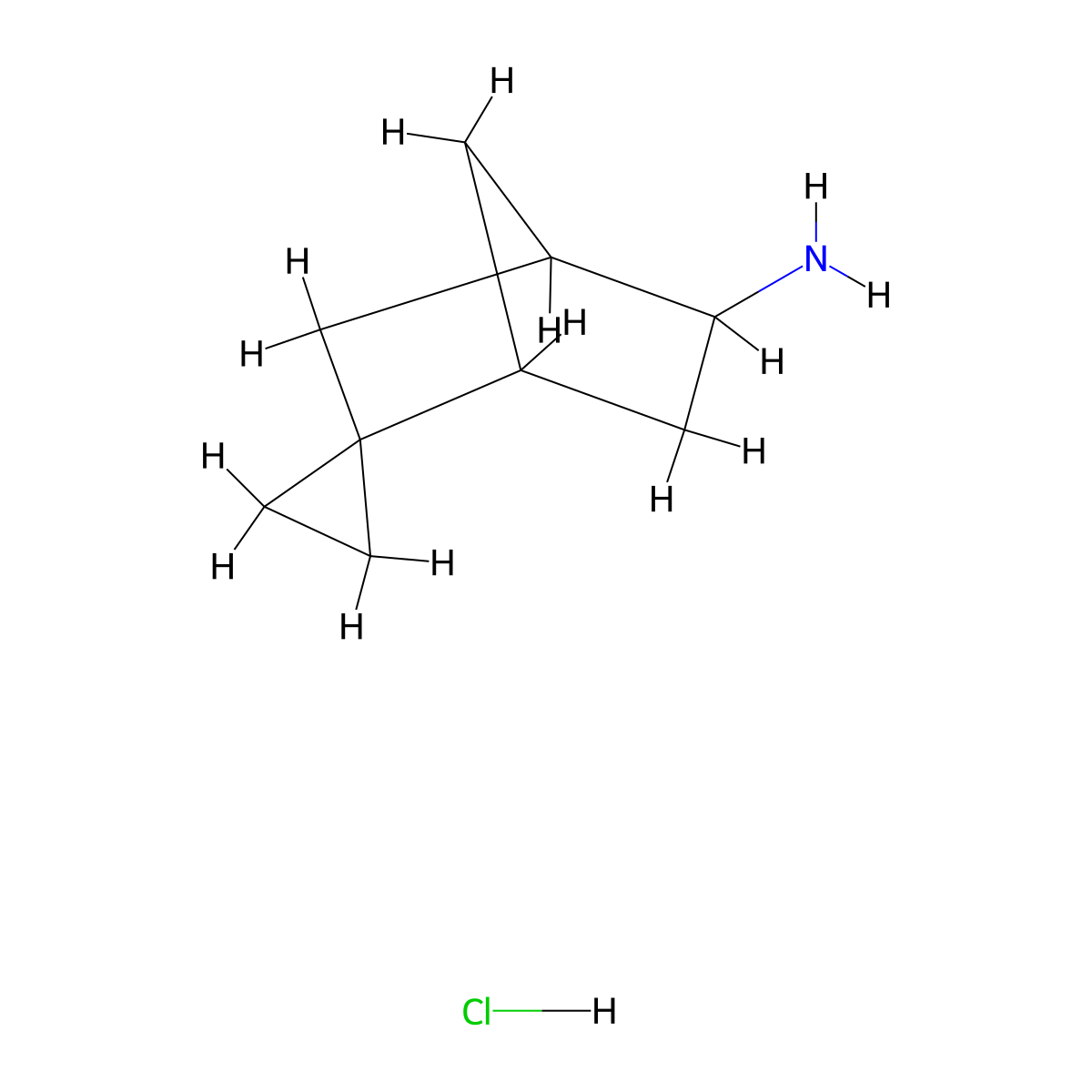 Spiro(bicyclo(2.2.1)heptane-2,1'-cyclopropan)-5-amine hydrochloride molecular structure, CAS 2742657-57-2