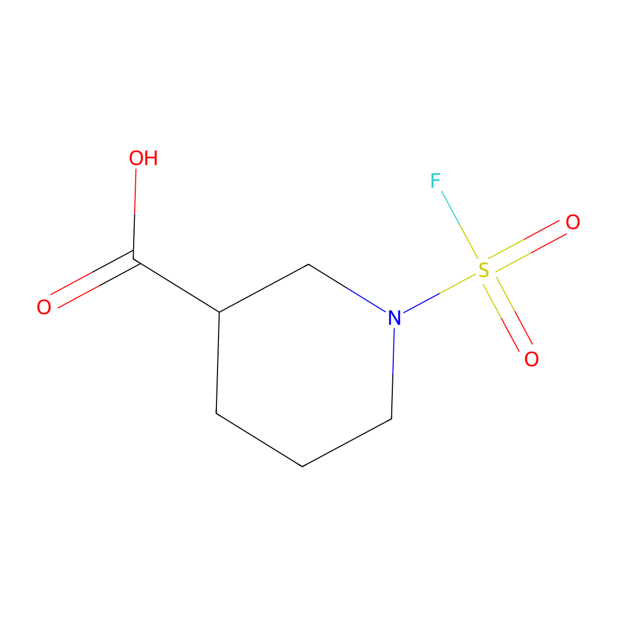 1-(Fluorosulfonyl)piperidine-3-carboxylic acid molecular structure, CAS 2742657-62-9
