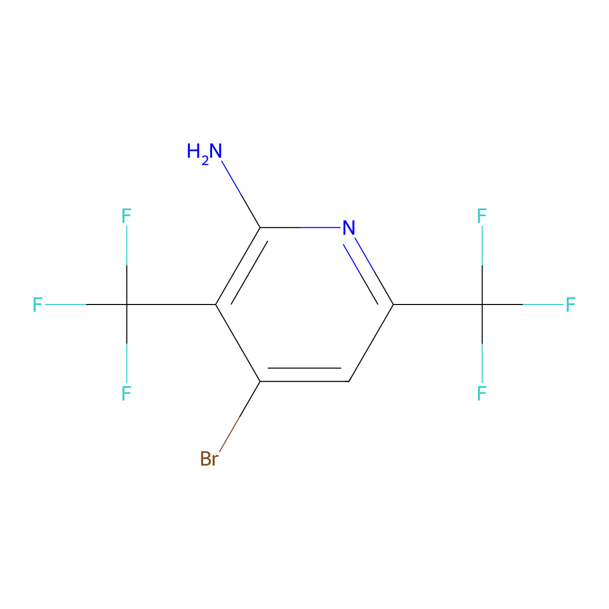 4-Bromo-3,6-bis(trifluoromethyl)pyridin-2-amine molecular structure, CAS 2742657-64-1