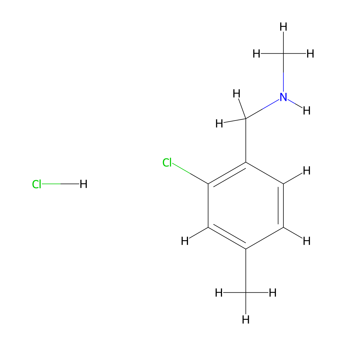 [(2-Chloro-4-methylphenyl)methyl](methyl)aminehydrochloride molecular structure, CAS 2742657-73-2