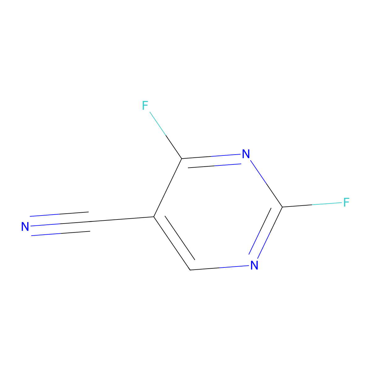 2,4-Difluoropyrimidine-5-carbonitrile molecular structure, CAS 2742657-76-5