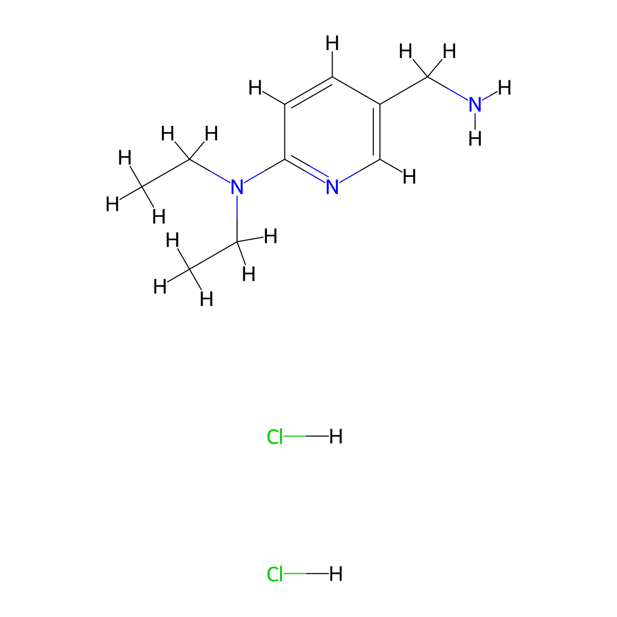 5-(aminomethyl)-N,N-diethylpyridin-2-aminedihydrochloride molecular structure, CAS 2742657-77-6