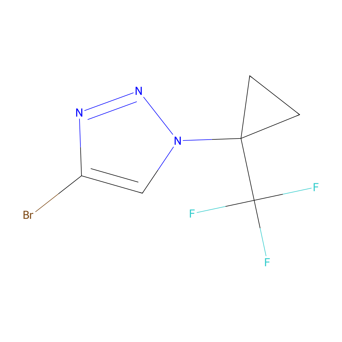 4-bromo-1-[1-(trifluoromethyl)cyclopropyl]-1H-1,2,3-triazole molecular structure, CAS 2742657-83-4