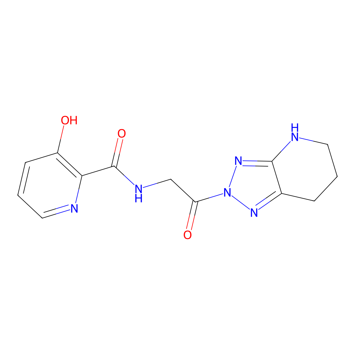 3-hydroxy-N-(2-oxo-2-{2H,4H,5H,6H,7H-[1,2,3]triazolo[4,5-b]pyridin-2-yl}ethyl)pyridine-2-carboxamide molecular structure, CAS 2742657-91-4