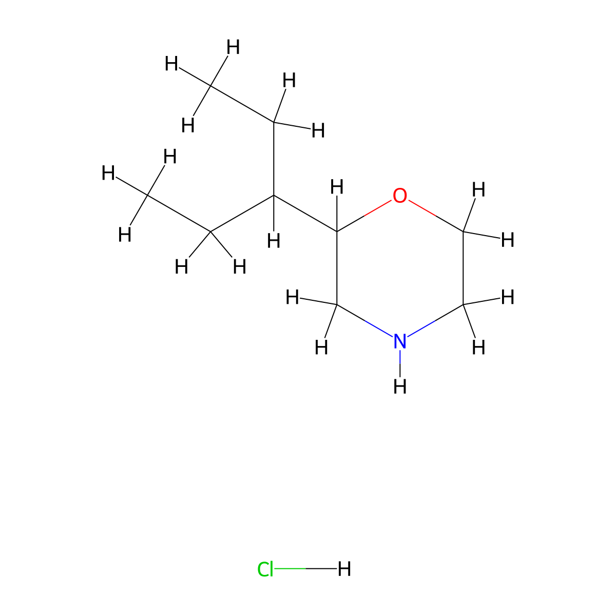 2-(Pentan-3-yl)morpholine hydrochloride molecular structure, CAS 2742657-93-6