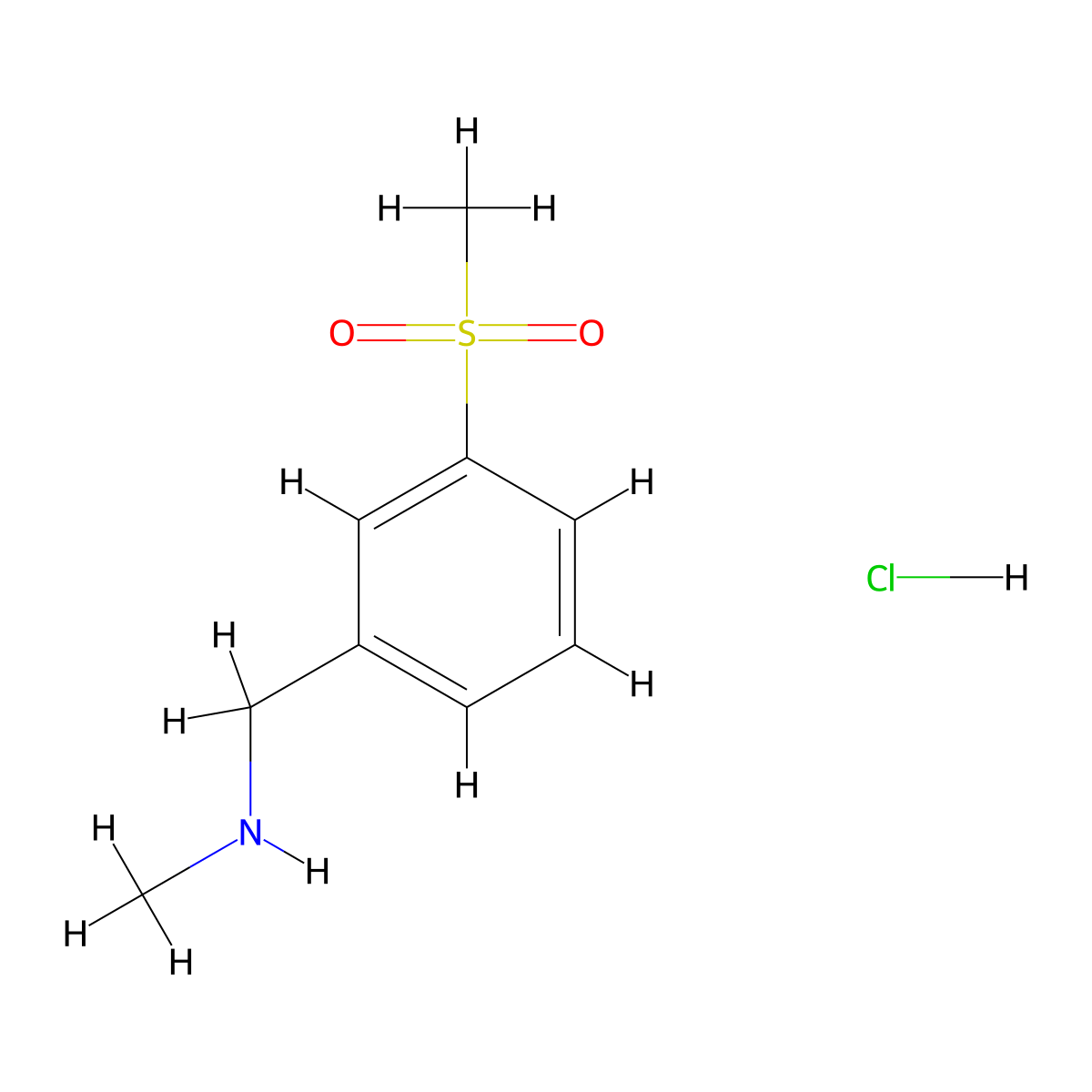 ((3-Methanesulfonylphenyl)methyl)(methyl)amine hydrochloride molecular structure, CAS 2742657-95-8