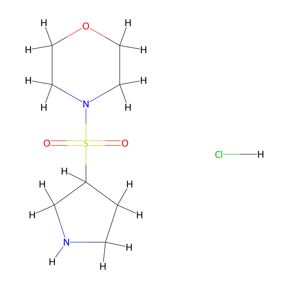 4-(Pyrrolidine-3-sulfonyl)morpholine hydrochloride molecular structure, CAS 2742657-97-0