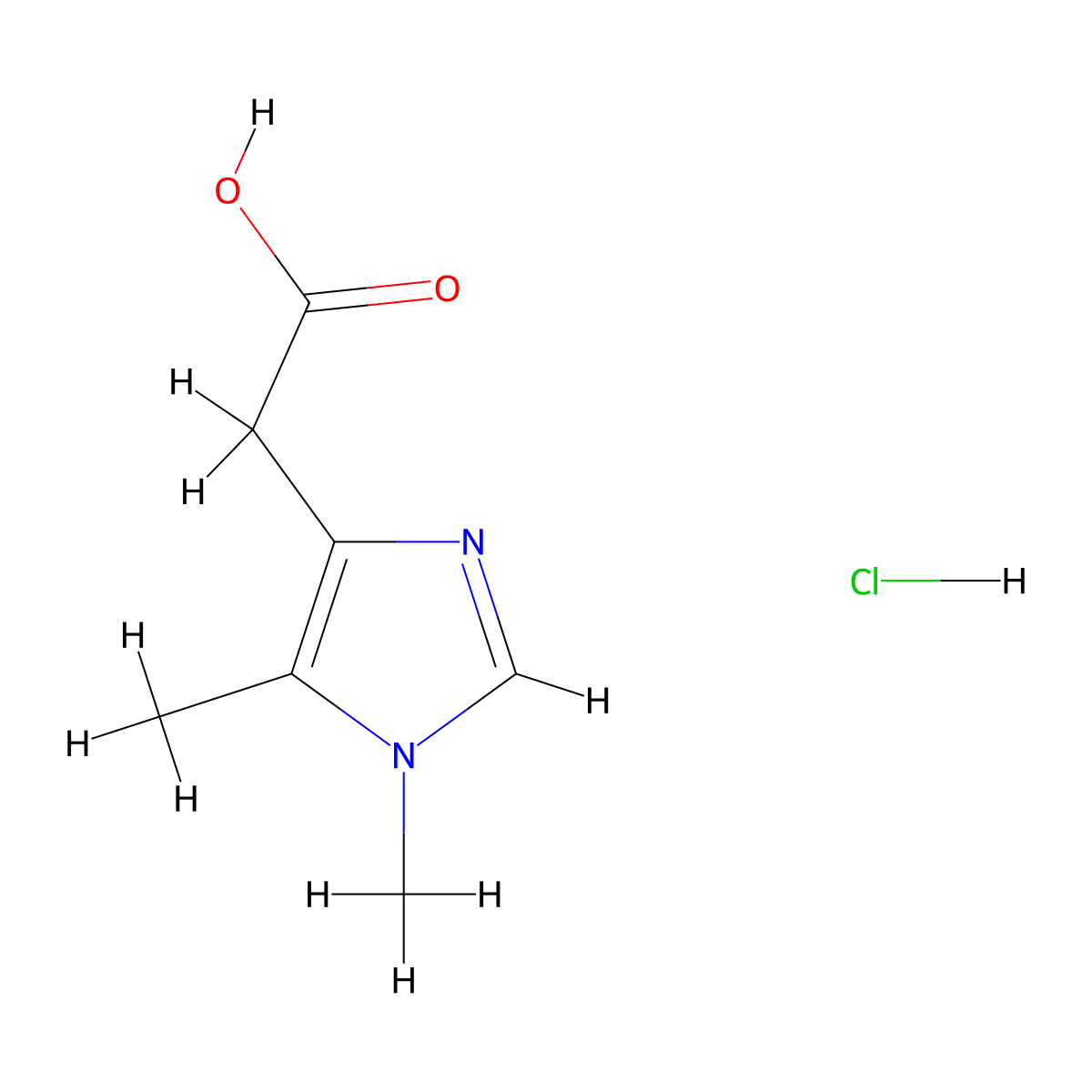 2-(1,5-dimethyl-1H-imidazol-4-yl)aceticacidhydrochloride molecular structure, CAS 2742659-13-6