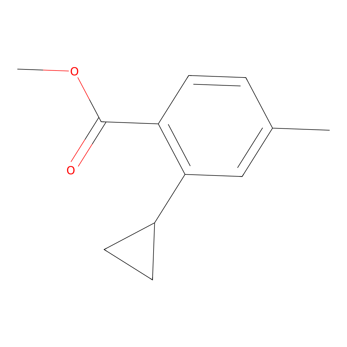 Methyl 2-cyclopropyl-4-methylbenzoate molecular structure, CAS 2742659-16-9