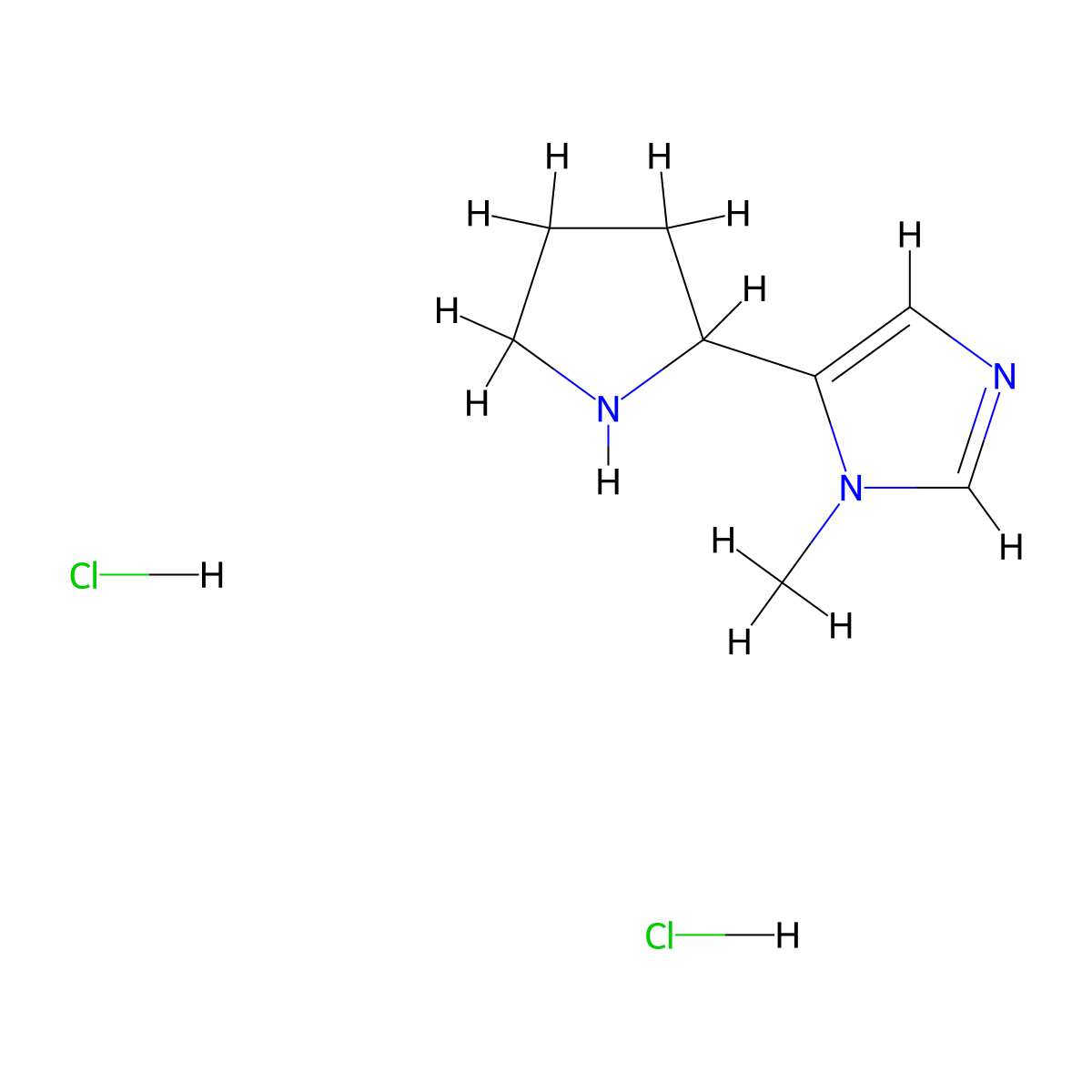 1-methyl-5-(pyrrolidin-2-yl)-1H-imidazoledihydrochloride molecular structure, CAS 2742659-21-6