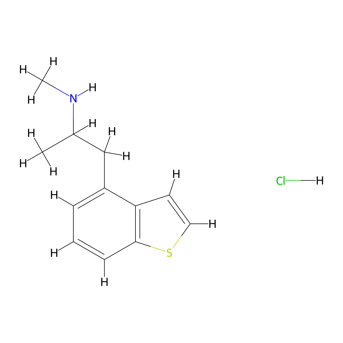 [1-(1-Benzothiophen-4-yl)propan-2-yl](methyl)aminehydrochloride molecular structure, CAS 2742659-25-0