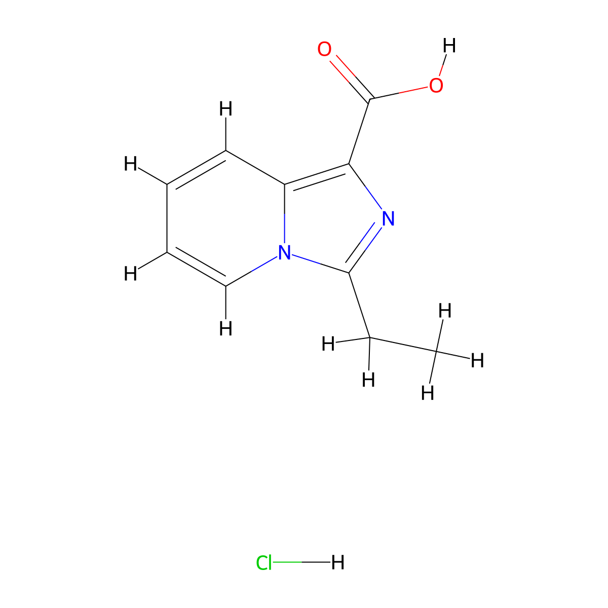 3-Ethylimidazo[1,5-a]pyridine-1-carboxylic acid hydrochloride molecular structure, CAS 2742659-26-1