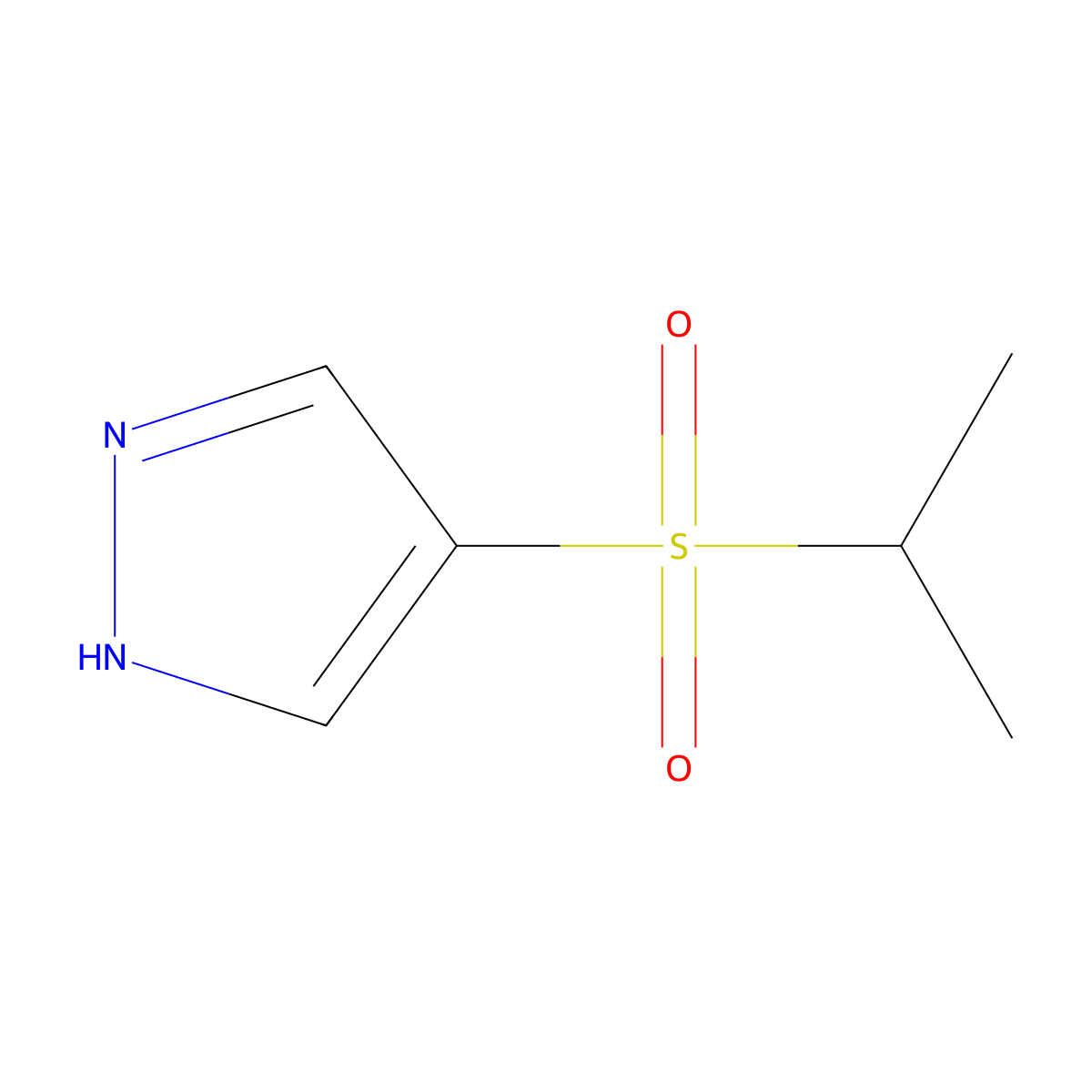 4-(propane-2-sulfonyl)-1H-pyrazole molecular structure, CAS 2742659-28-3