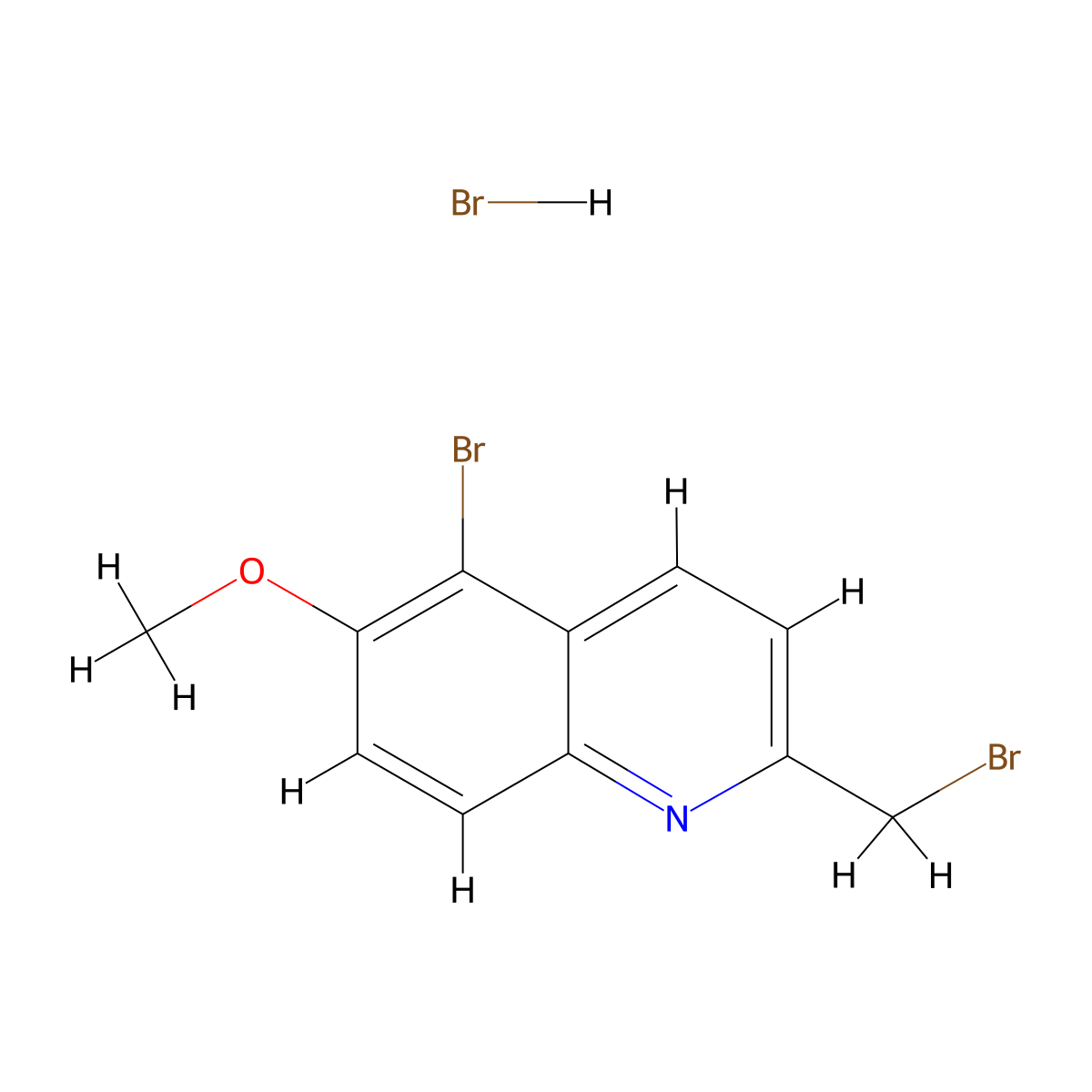 5-Bromo-2-(bromomethyl)-6-methoxyquinoline hydrobromide molecular structure, CAS 2742659-35-2