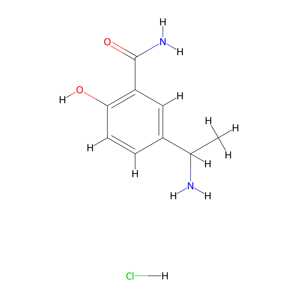 5-(1-Aminoethyl)-2-hydroxybenzamidehydrochloride molecular structure, CAS 2742659-41-0