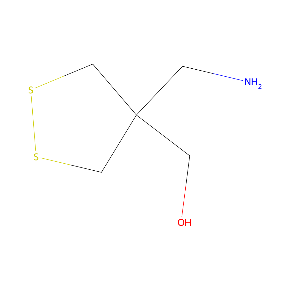 [4-(Aminomethyl)-1,2-dithiolan-4-yl]methanol molecular structure, CAS 2742659-44-3