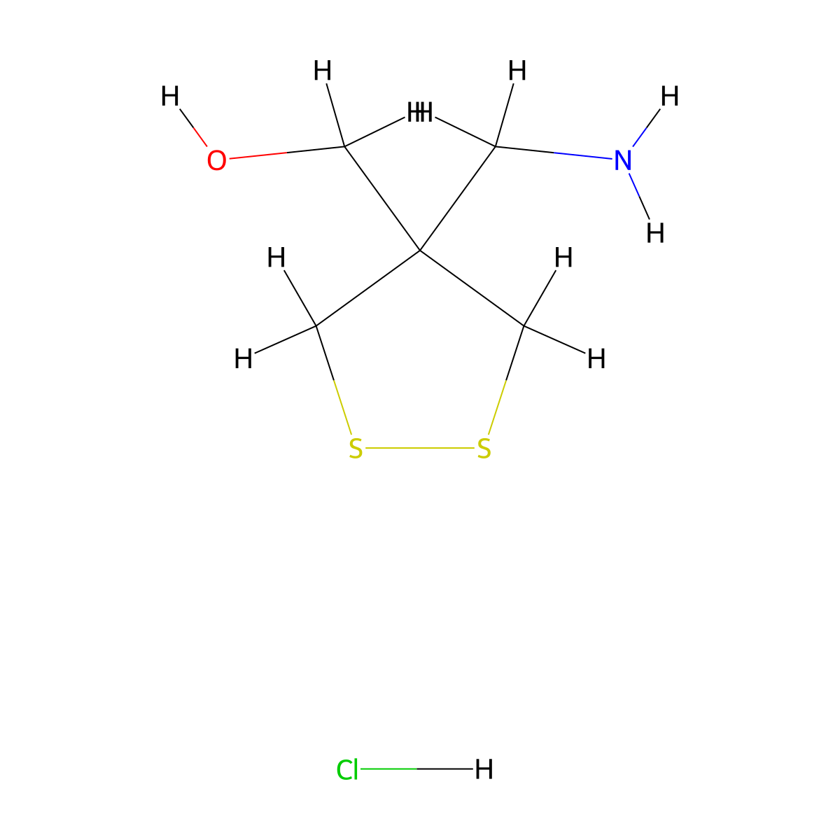 [4-(Aminomethyl)-1,2-dithiolan-4-yl]methanolhydrochloride molecular structure, CAS 2742659-45-4