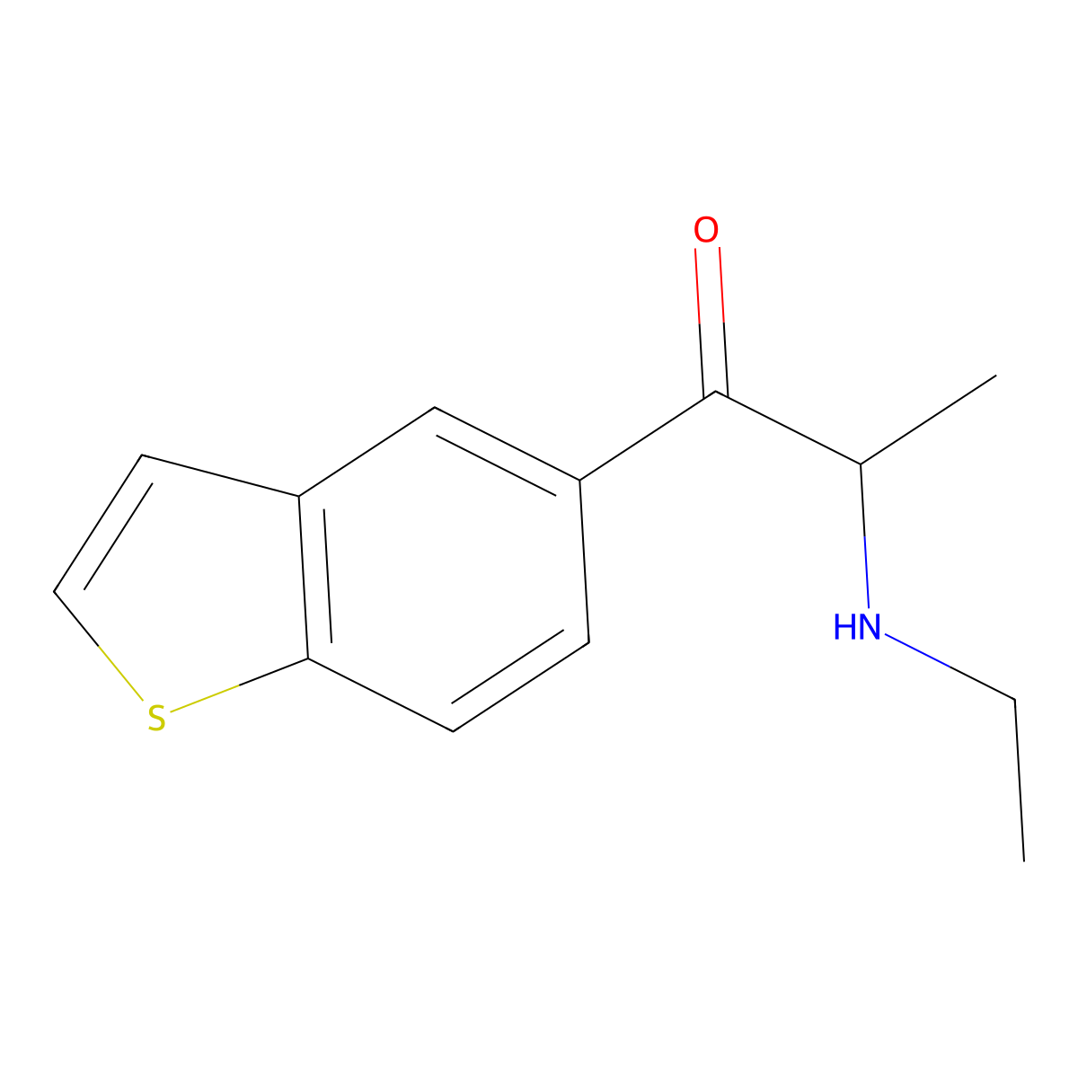 1-(1-Benzothiophen-5-yl)-2-(ethylamino)propan-1-one molecular structure, CAS 2742659-46-5