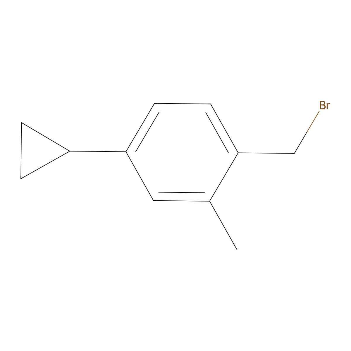 1-(Bromomethyl)-4-cyclopropyl-2-methylbenzene molecular structure, CAS 2742659-50-1