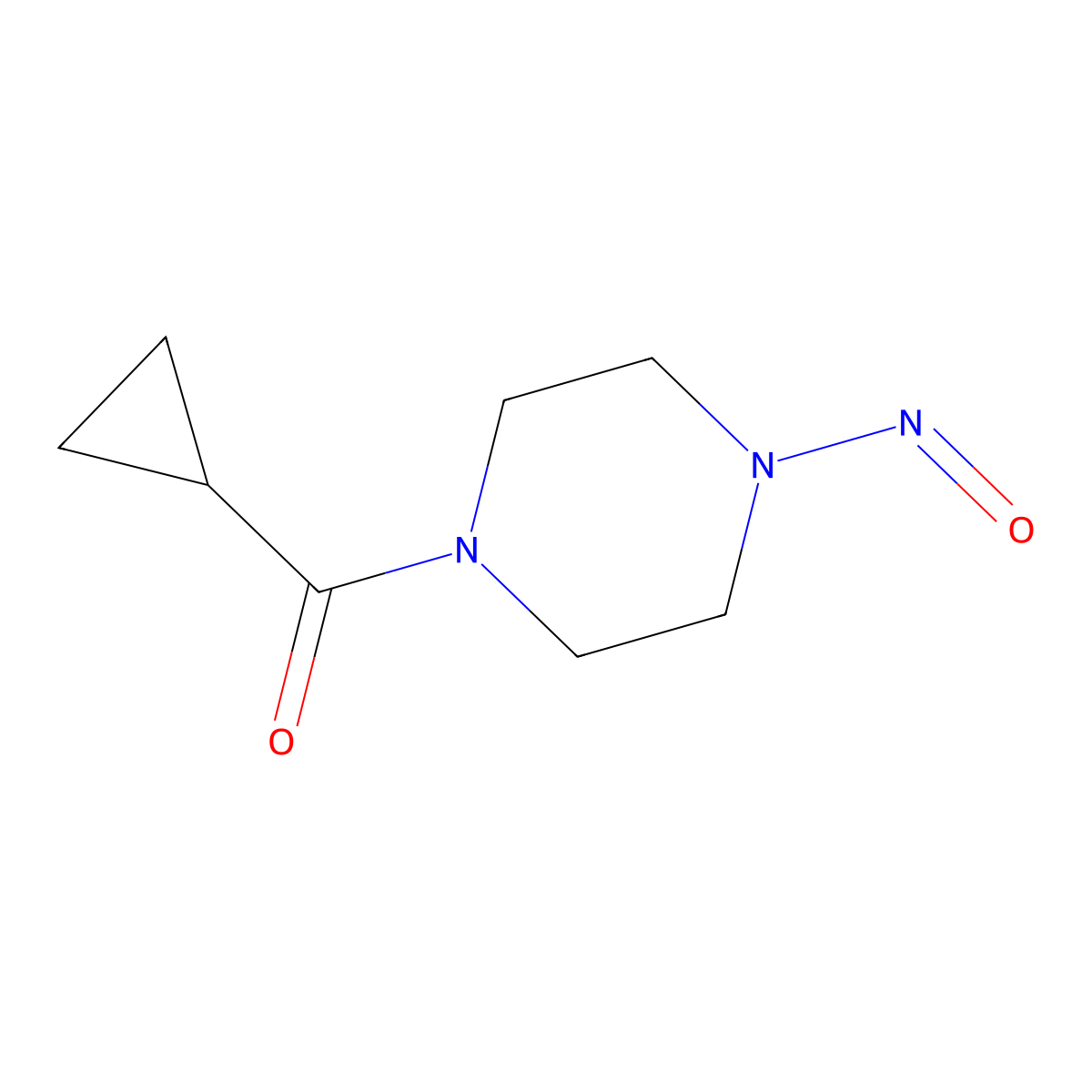 1-Cyclopropanecarbonyl-4-nitrosopiperazine molecular structure, CAS 2742659-60-3