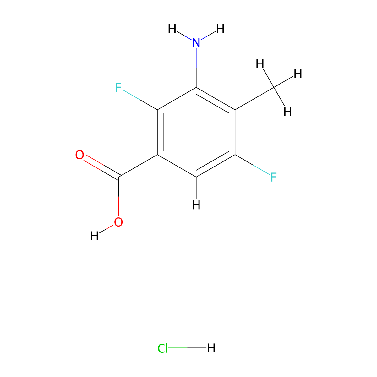 3-Amino-2,5-difluoro-4-methylbenzoicacidhydrochloride molecular structure, CAS 2742659-62-5