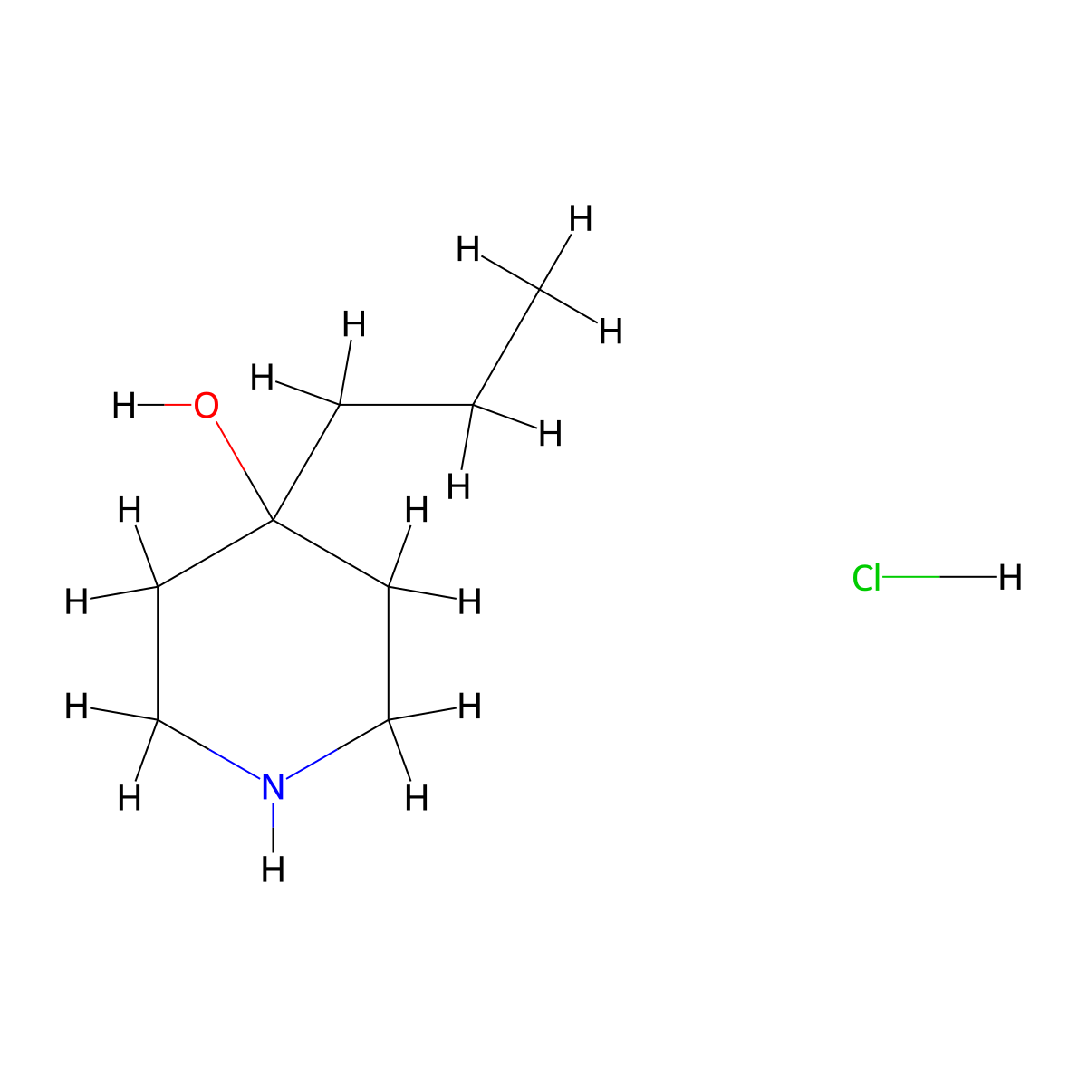 4-Propylpiperidin-4-ol hydrochloride molecular structure, CAS 2742659-64-7