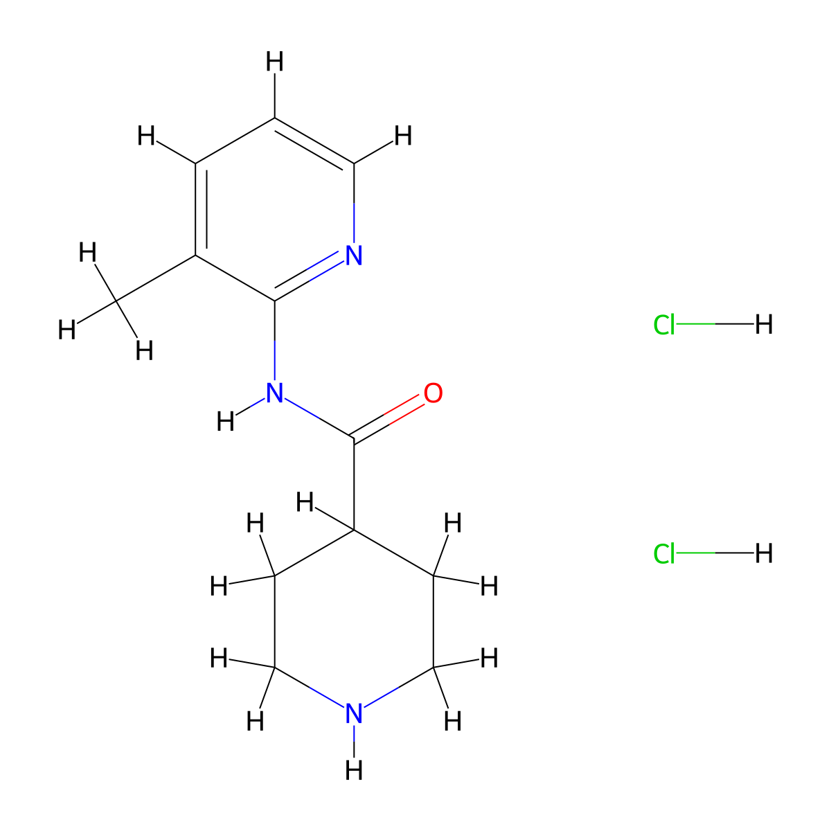 N-(3-methylpyridin-2-yl)piperidine-4-carboxamidedihydrochloride molecular structure, CAS 2742659-67-0