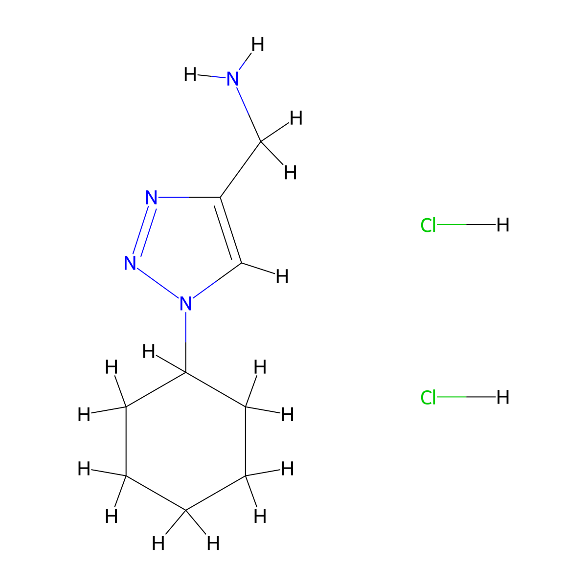 1-(1-cyclohexyl-1H-1,2,3-triazol-4-yl)methanaminedihydrochloride molecular structure, CAS 2742659-68-1