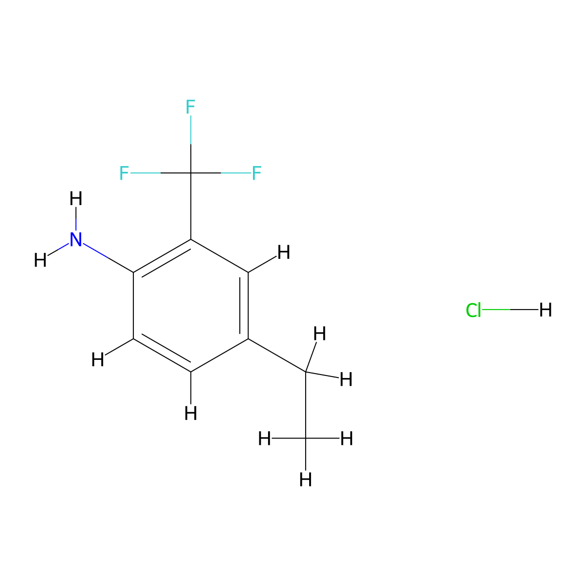 4-Ethyl-2-(trifluoromethyl)anilinehydrochloride molecular structure, CAS 2742659-69-2