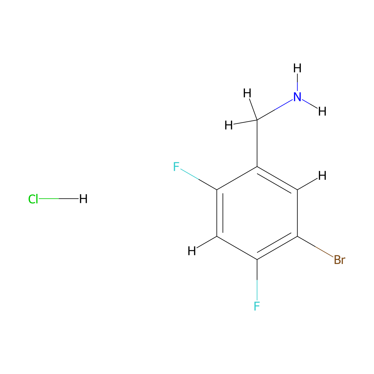 1-(5-Bromo-2,4-difluorophenyl)methanaminehydrochloride molecular structure, CAS 2742659-77-2