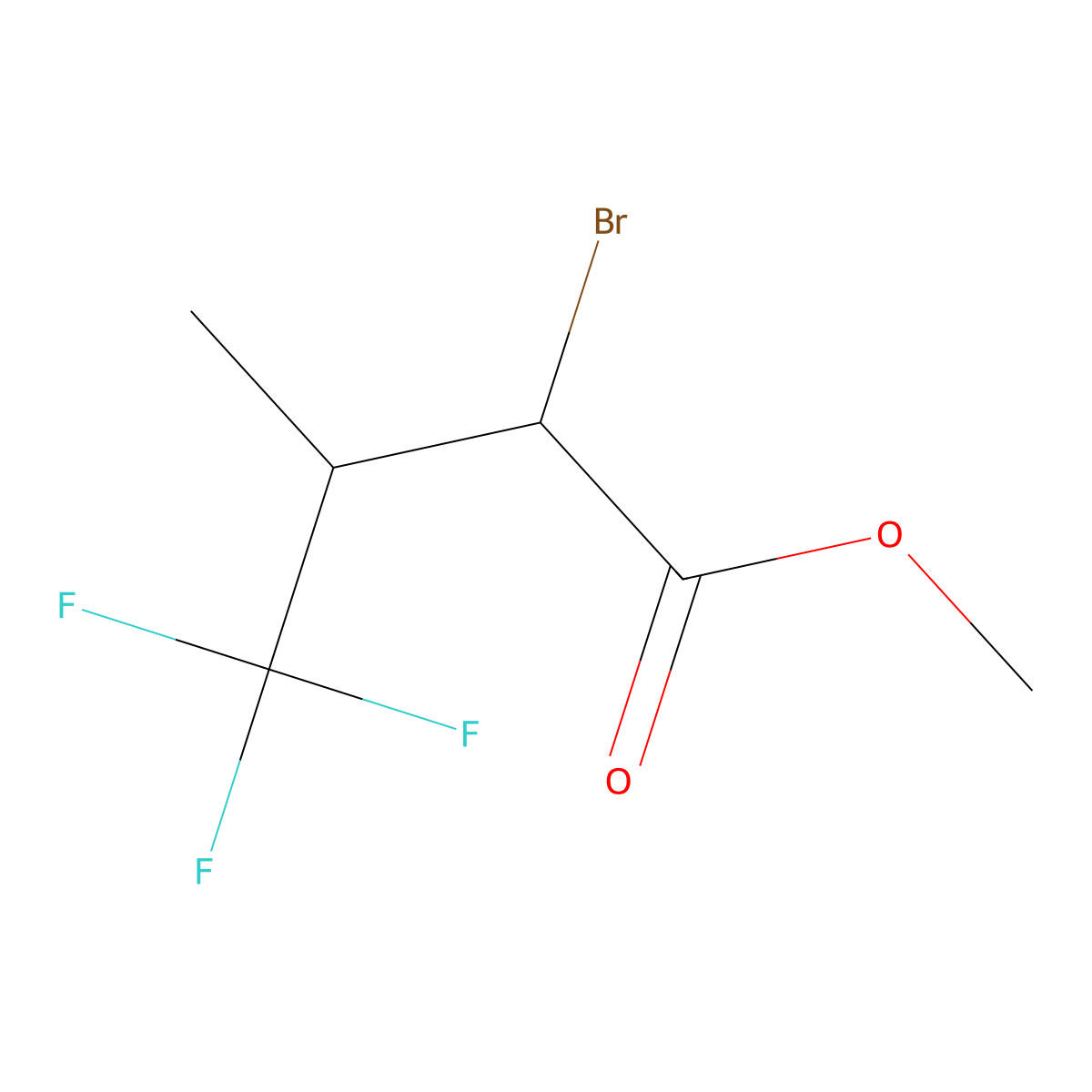 Methyl2-bromo-4,4,4-trifluoro-3-methylbutanoate molecular structure, CAS 2742659-83-0