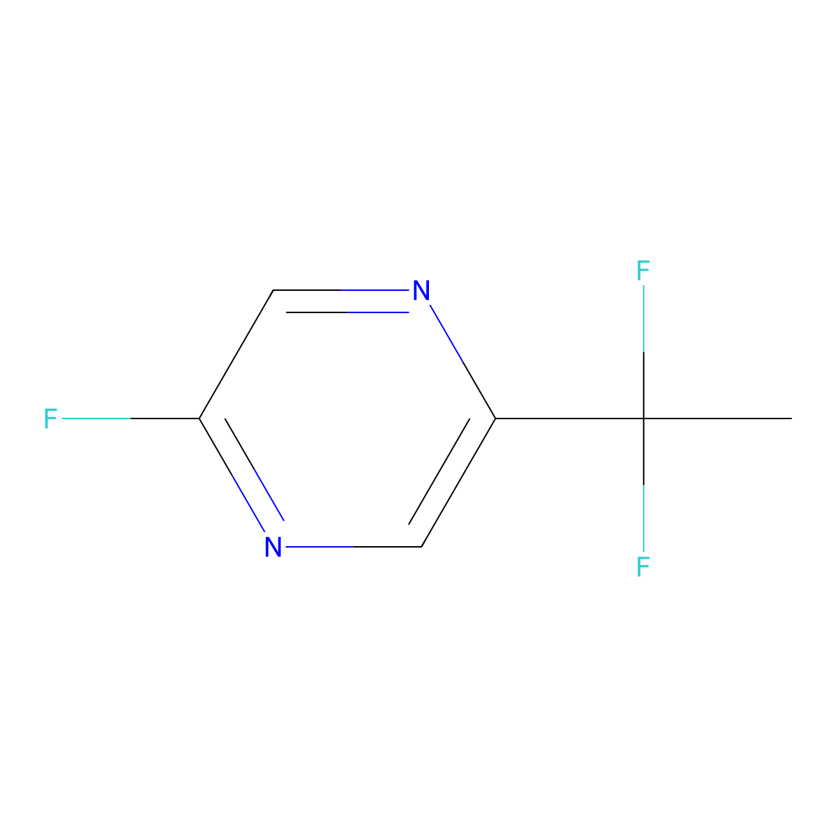 2-(1,1-Difluoroethyl)-5-fluoropyrazine molecular structure, CAS 2742659-84-1