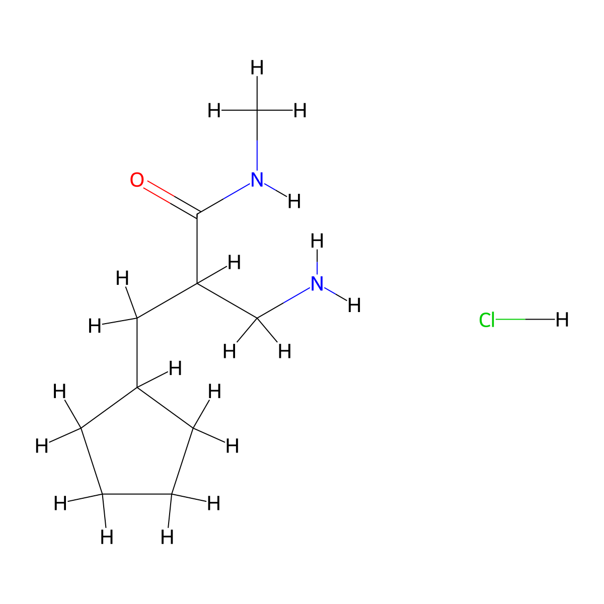 3-amino-2-(cyclopentylmethyl)-N-methylpropanamidehydrochloride molecular structure, CAS 2742659-85-2