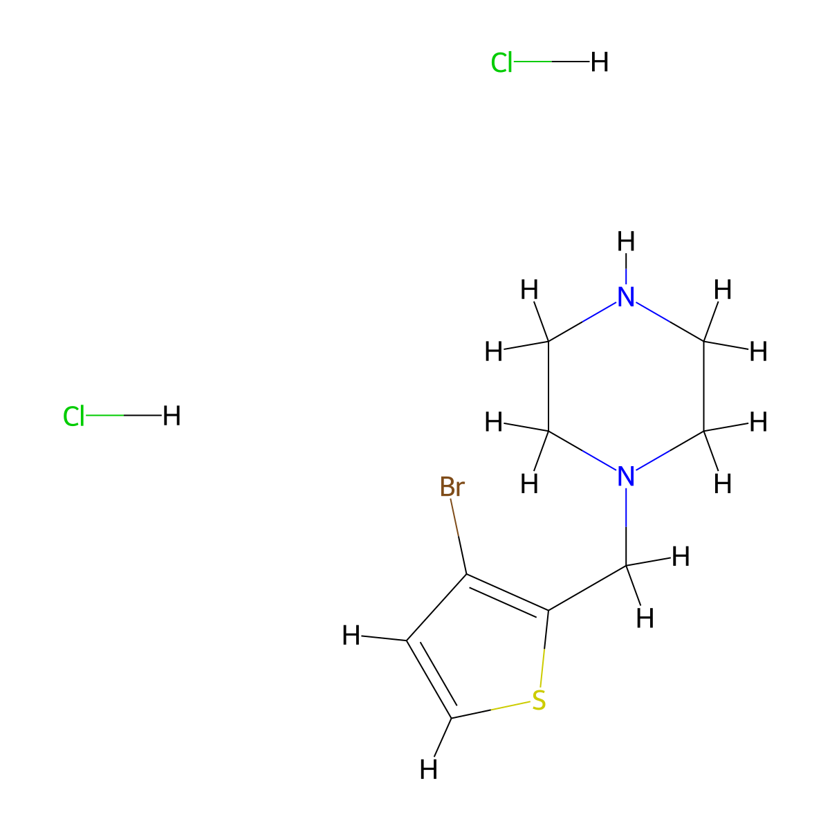 1-[(3-Bromothiophen-2-yl)methyl]piperazine dihydrochloride molecular structure, CAS 2742659-88-5