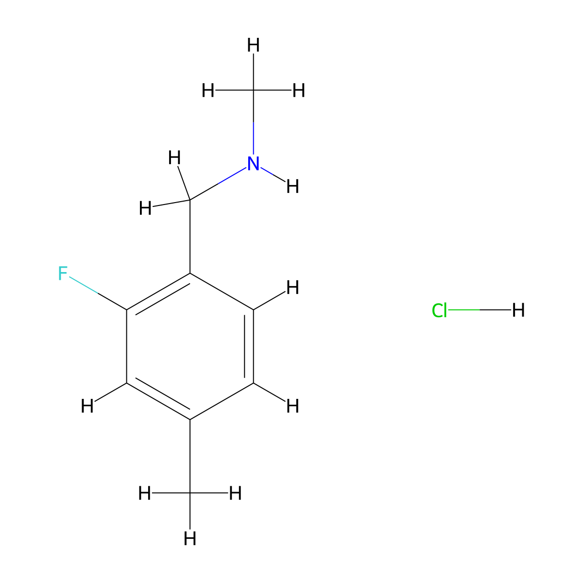 [(2-Fluoro-4-methylphenyl)methyl](methyl)amine hydrochloride molecular structure, CAS 2742659-90-9