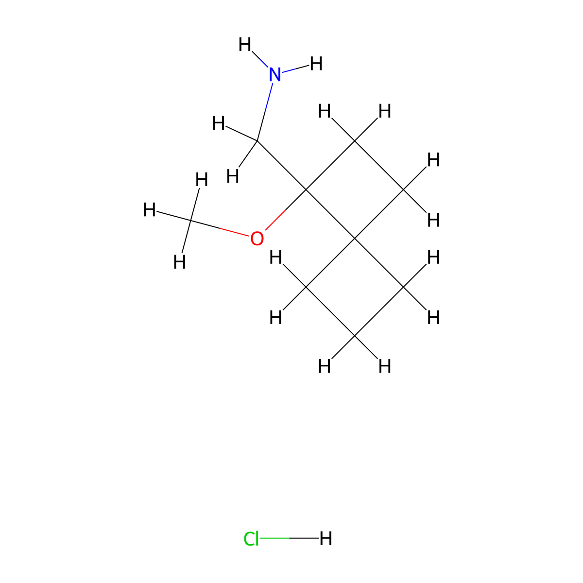 1-{1-Methoxyspiro[3.3]heptan-1-yl}methanaminehydrochloride molecular structure, CAS 2742659-92-1
