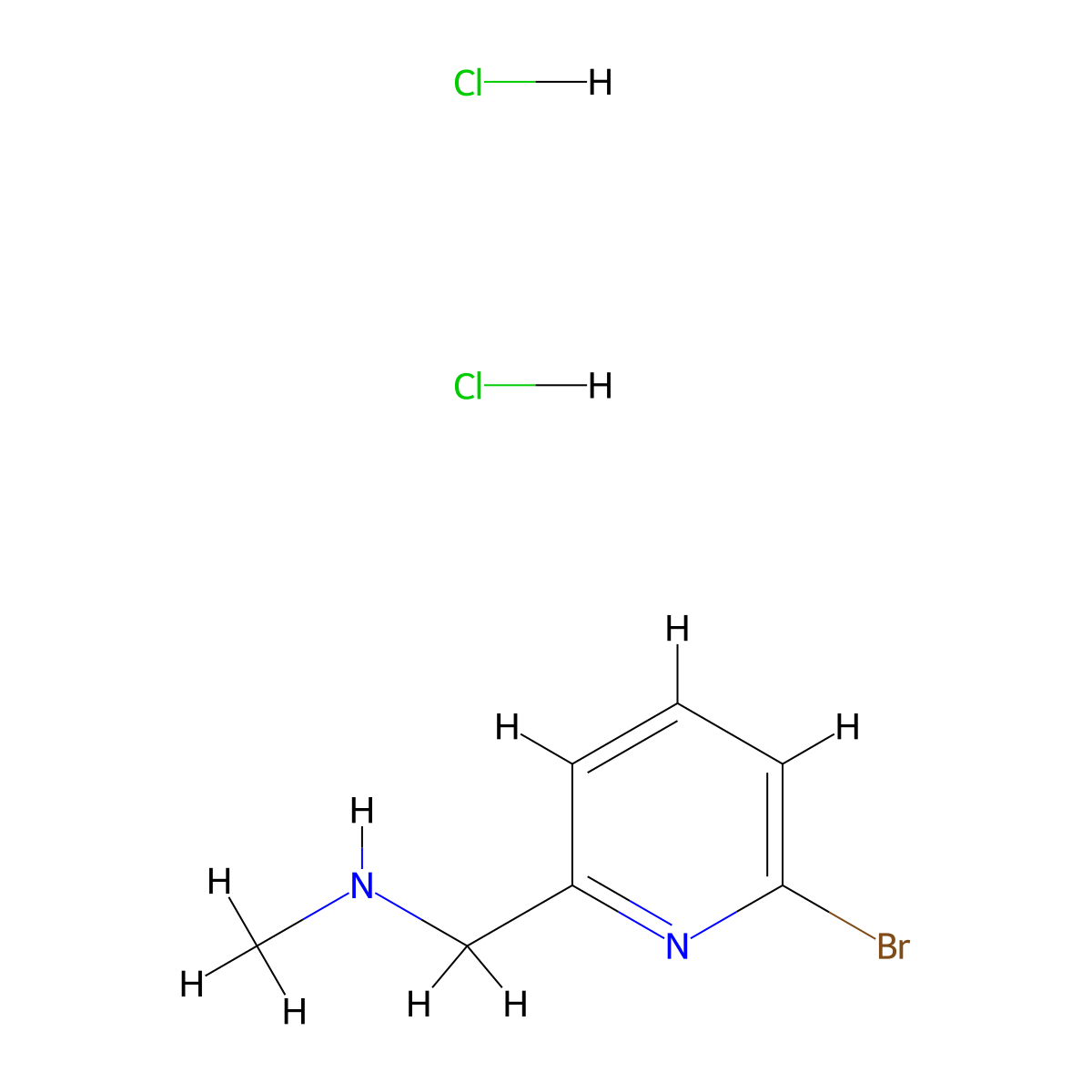 [(6-Bromopyridin-2-yl)methyl](methyl)amine dihydrochloride molecular structure, CAS 2742659-93-2