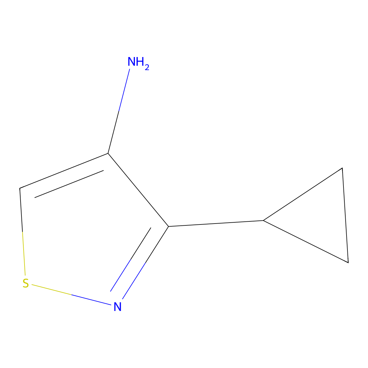 3-Cyclopropyl-1,2-thiazol-4-amine molecular structure, CAS 2742659-97-6
