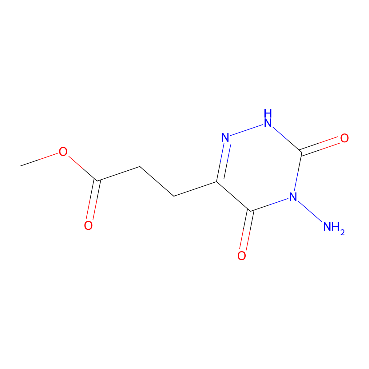Methyl 3-(4-amino-3,5-dioxo-2,3,4,5-tetrahydro-1,2,4-triazin-6-yl)propanoate molecular structure, CAS 274266-12-5