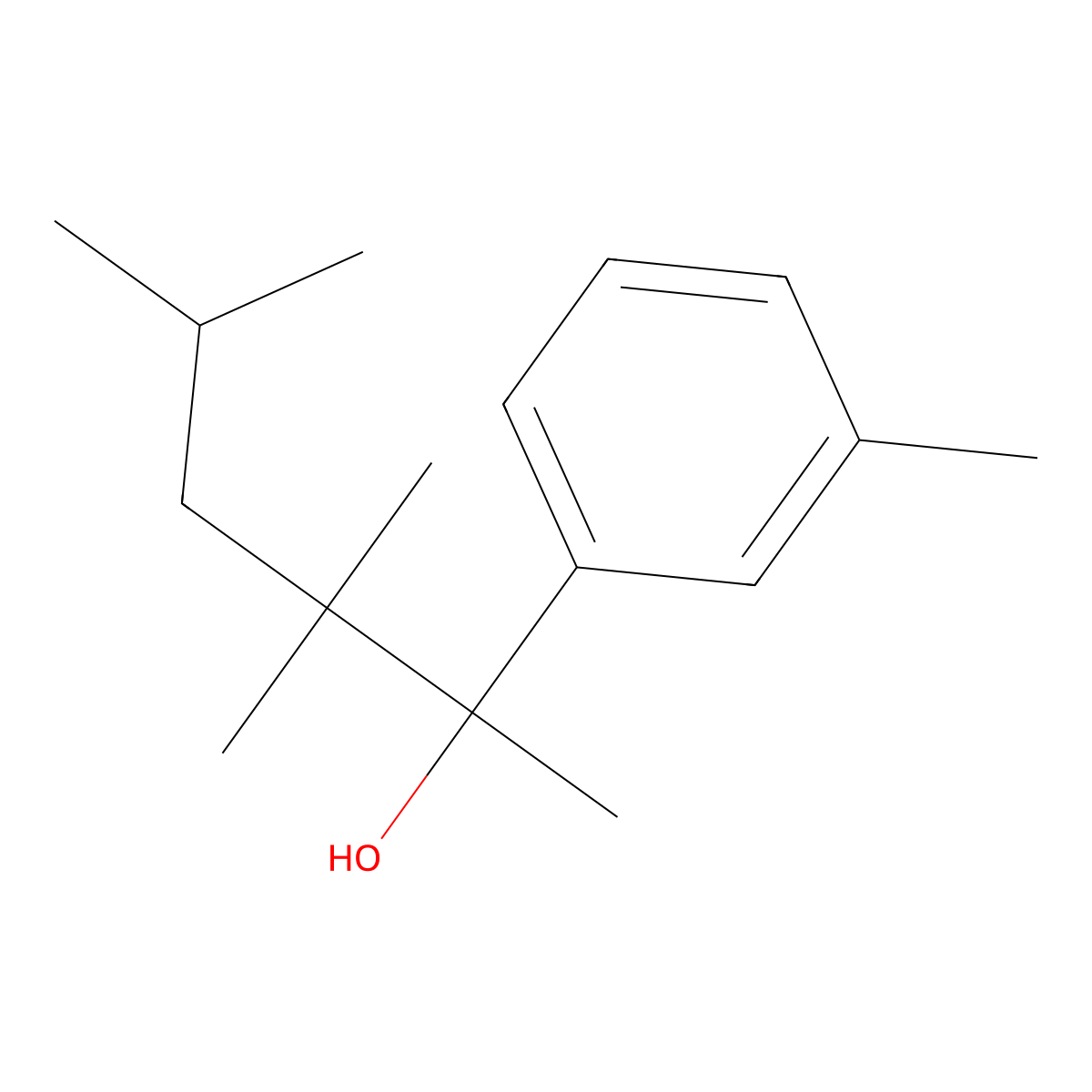 3,3,5-Trimethyl-2-(3-methylphenyl)hexan-2-ol molecular structure, CAS 274266-33-0