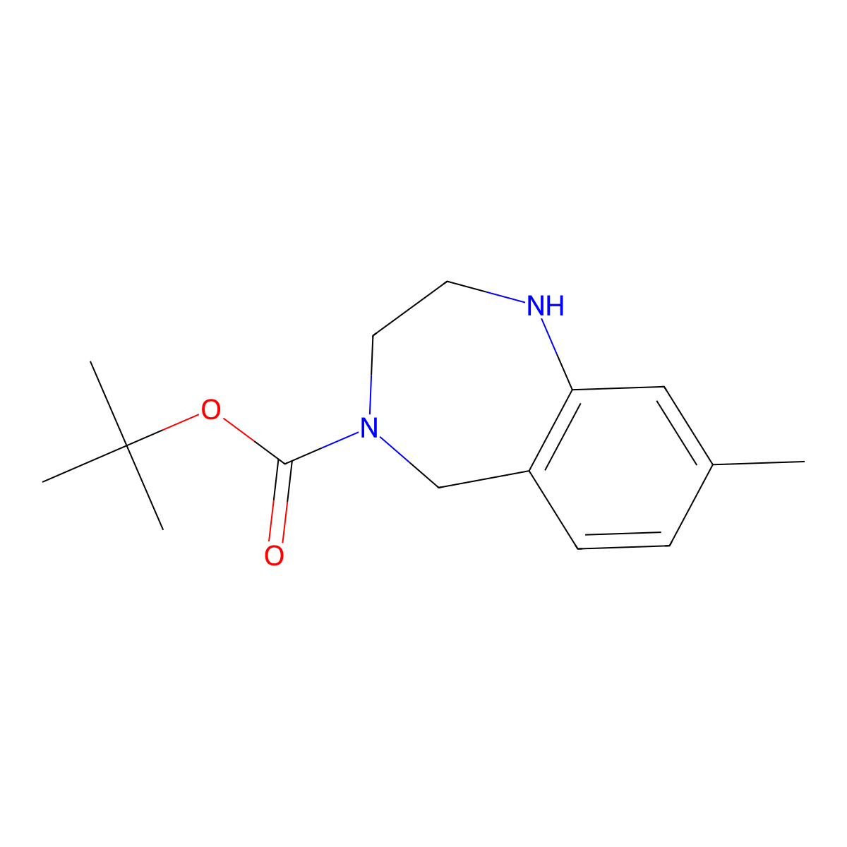 tert-butyl8-methyl-2,3,4,5-tetrahydro-1H-1,4-benzodiazepine-4-carboxylate molecular structure, CAS 2742660-01-9
