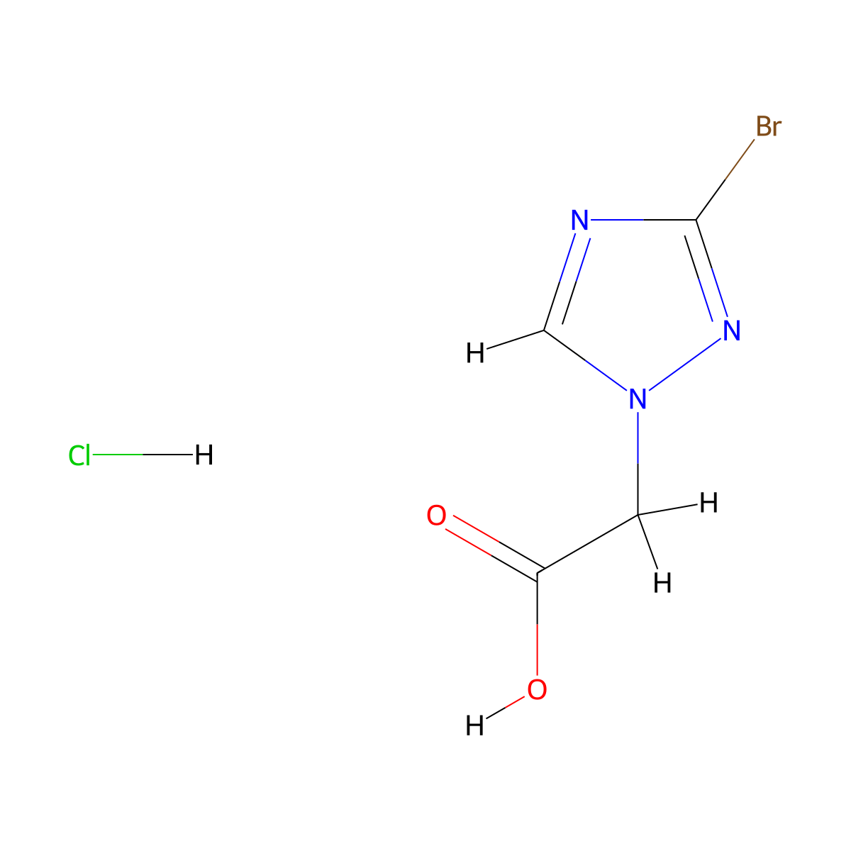 2-(3-bromo-1H-1,2,4-triazol-1-yl)acetic acid hydrochloride molecular structure, CAS 2742660-03-1