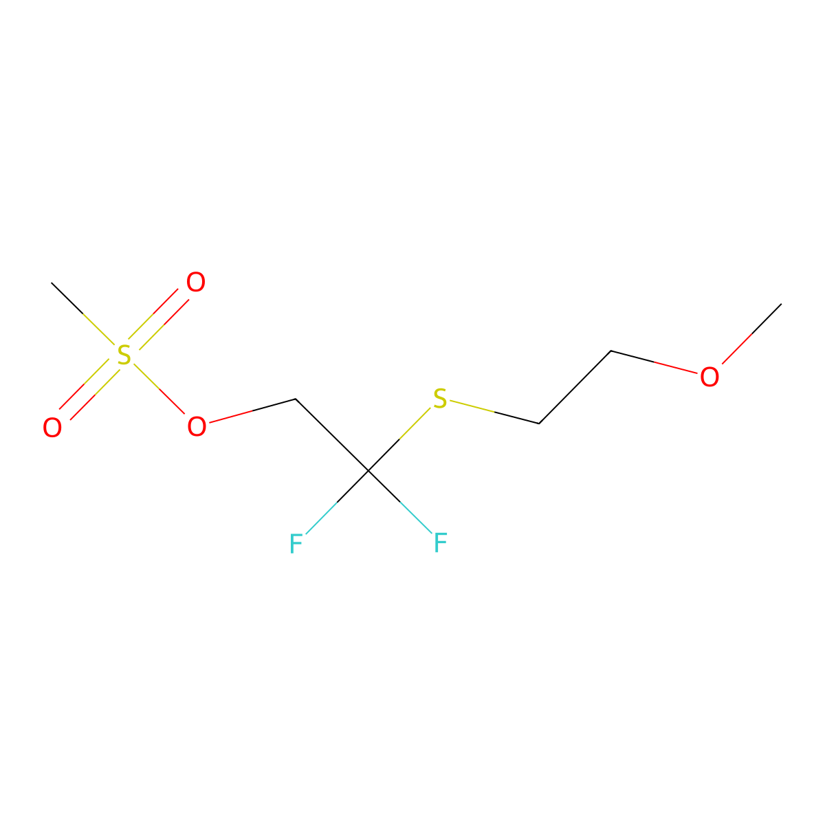 2,2-Difluoro-2-[(2-methoxyethyl)sulfanyl]ethylmethanesulfonate molecular structure, CAS 2742660-05-3