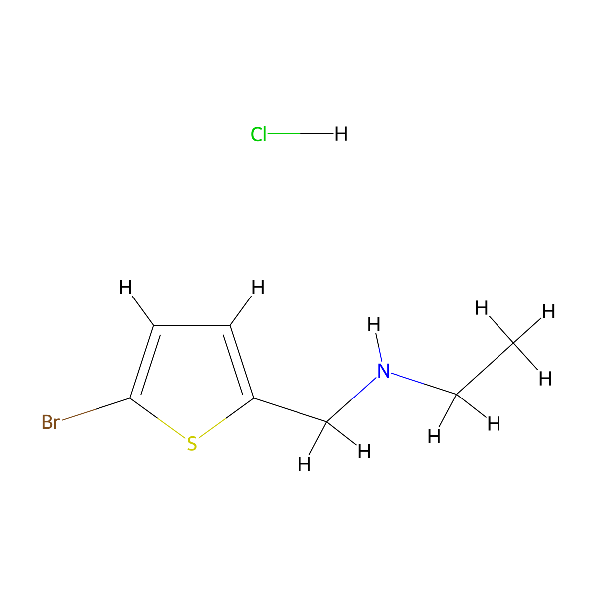 [(5-Bromothiophen-2-yl)methyl](ethyl)aminehydrochloride molecular structure, CAS 2742660-06-4