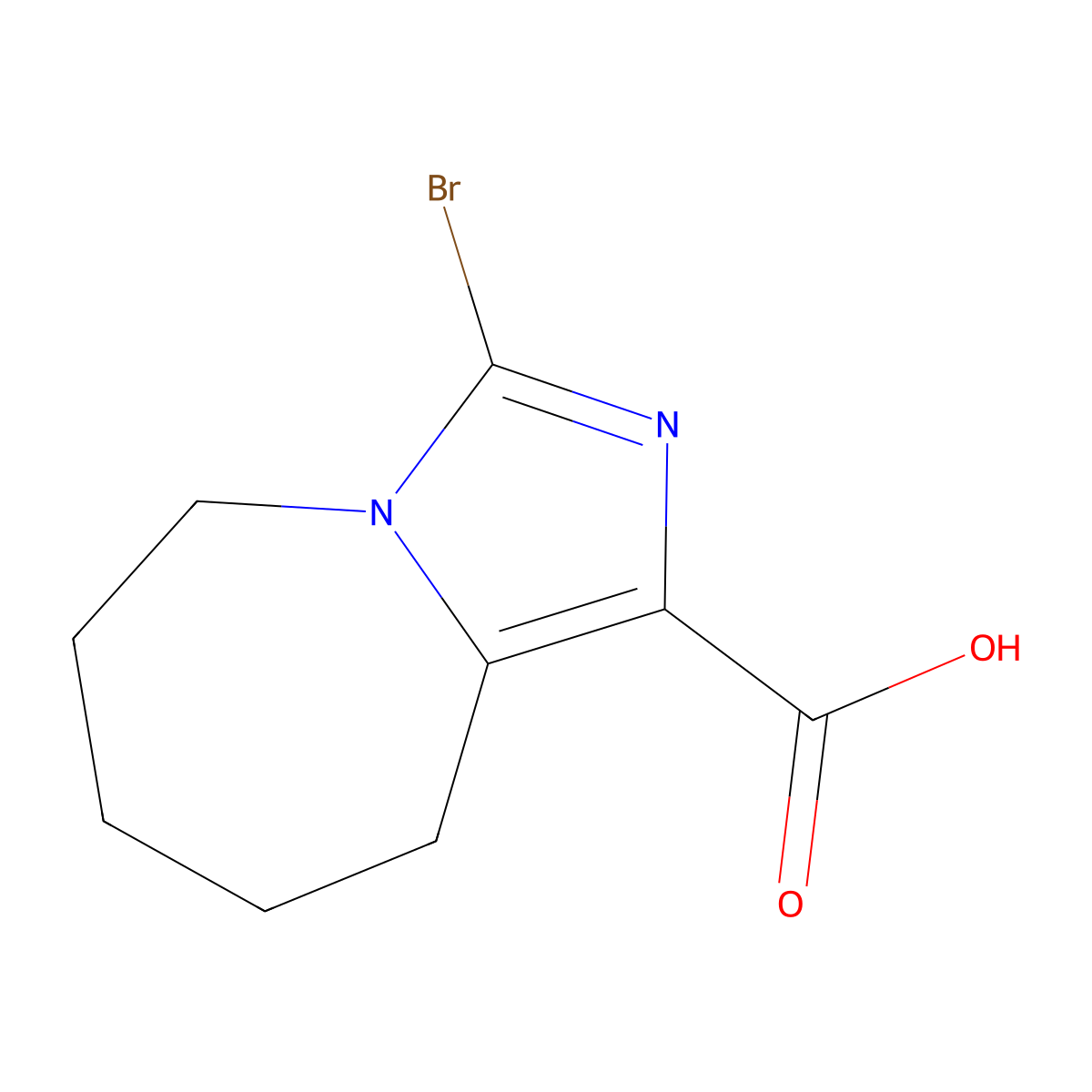 3-bromo-5H,6H,7H,8H,9H-imidazo[1,5-a]azepine-1-carboxylic acid molecular structure, CAS 2742660-08-6