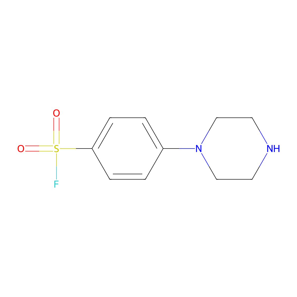 4-(Piperazin-1-yl)benzene-1-sulfonyl fluoride molecular structure, CAS 2742660-20-2
