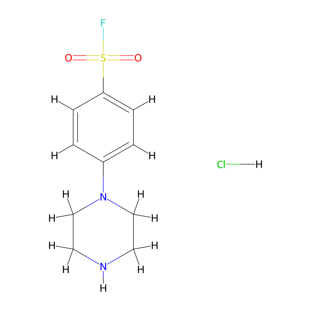 4-(Piperazin-1-yl)benzene-1-sulfonylfluoridehydrochloride molecular structure, CAS 2742660-21-3