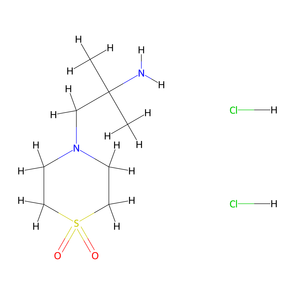 4-(2-Amino-2-methylpropyl)-1lambda6-thiomorpholine-1,1-dionedihydrochloride molecular structure, CAS 2742660-23-5