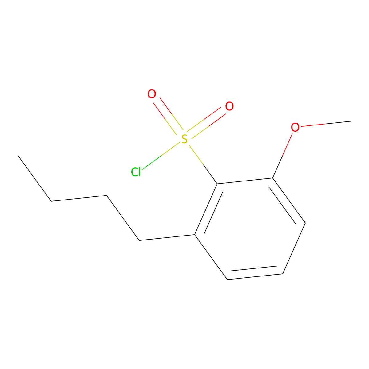 2-Butyl-6-methoxybenzene-1-sulfonylchloride molecular structure, CAS 2742660-29-1